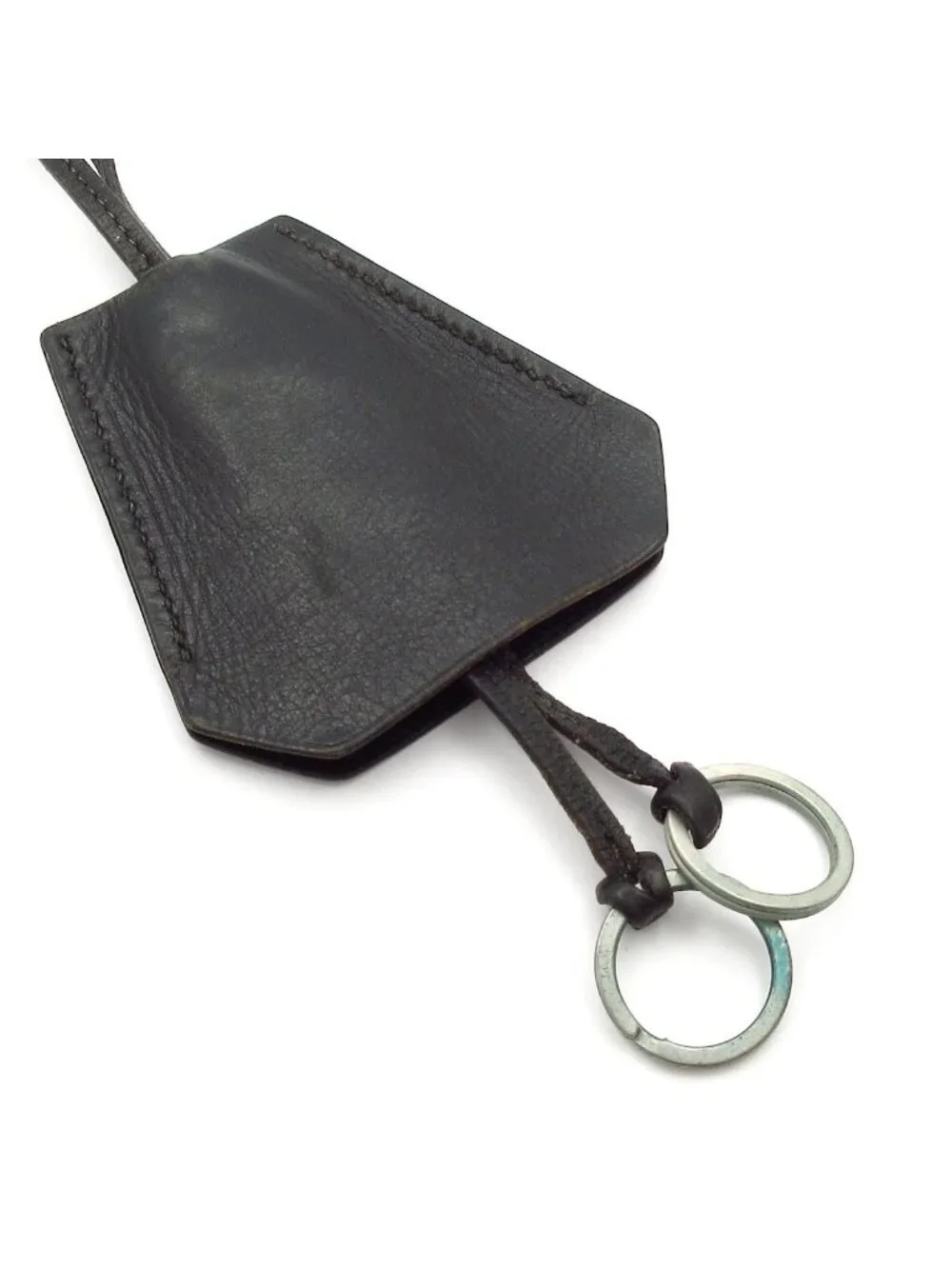 Hermes Necklace Clochette Leather Black